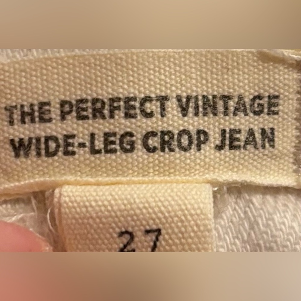 Madewell Women Size 27 The Perfect Vintage Wide Leg High Rise Canvas Ivory Jean - Picture 7 of 10